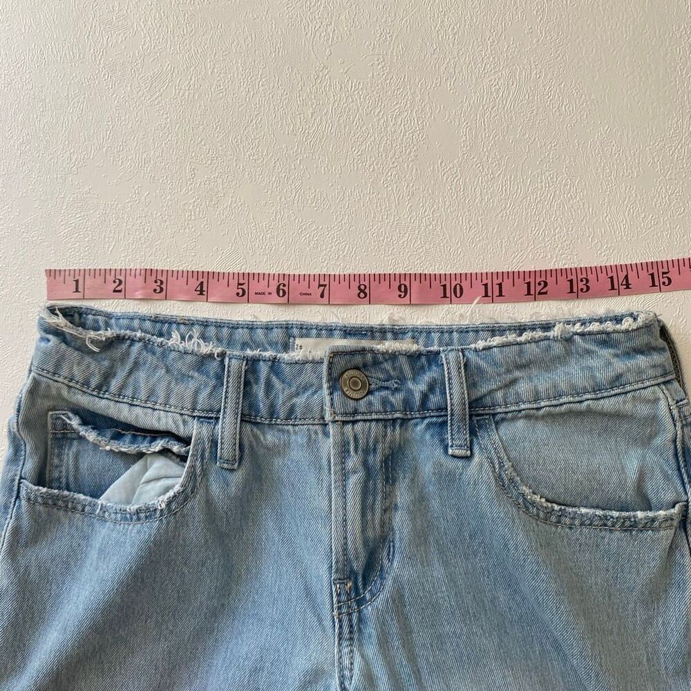 Hollister Low Rise Baggy Jeans W26 Short Light Wash Wide Leg Y2K - Picture 6 of 8